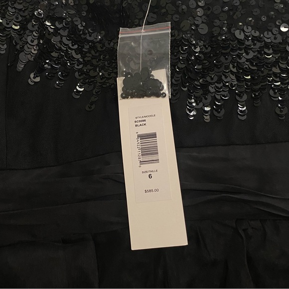 Badgley Mischka Size 6 Black Cocktail Dress Strapless NWT - Picture 5 of 9